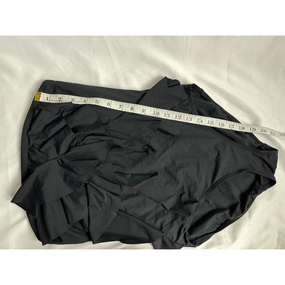 Michael Kors Mio One Piece Flutter Front Bandeau Swimsuit Women's 8 Black Ruffle - Picture 7 of 10